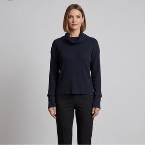 Wilfred Black Ribbed Cowl Turtleneck Sweater